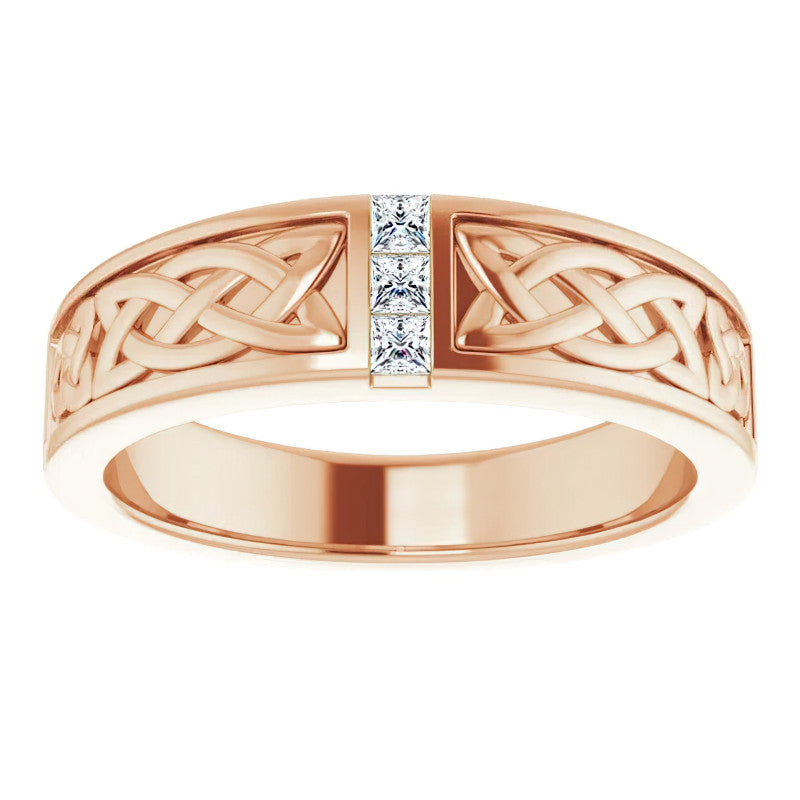 0.36ct Celtic Knot Moissanite Mens Ring