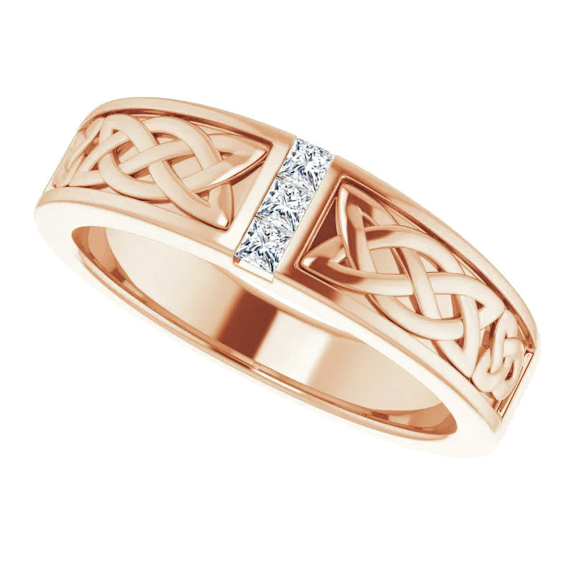 0.36ct Celtic Knot Moissanite Mens Ring