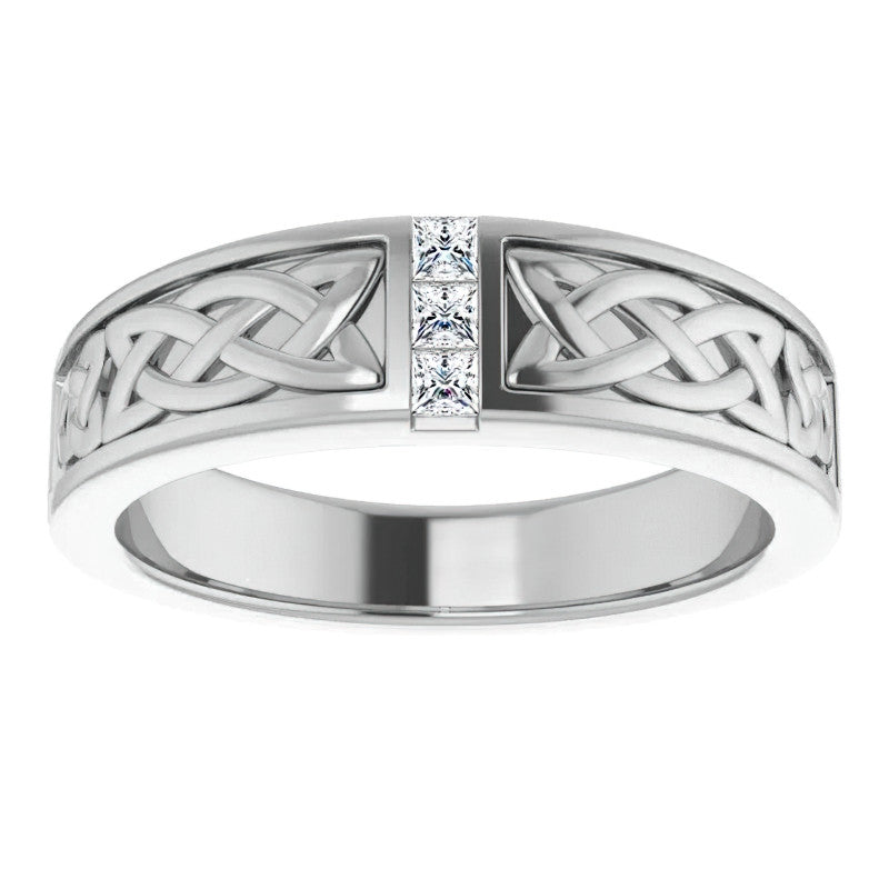 0.36ct Celtic Knot Moissanite Mens Ring