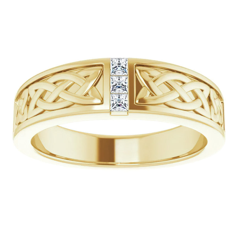 0.36ct Celtic Knot Moissanite Mens Ring