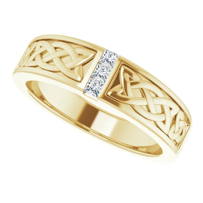 0.36ct Celtic Knot Moissanite Mens Ring