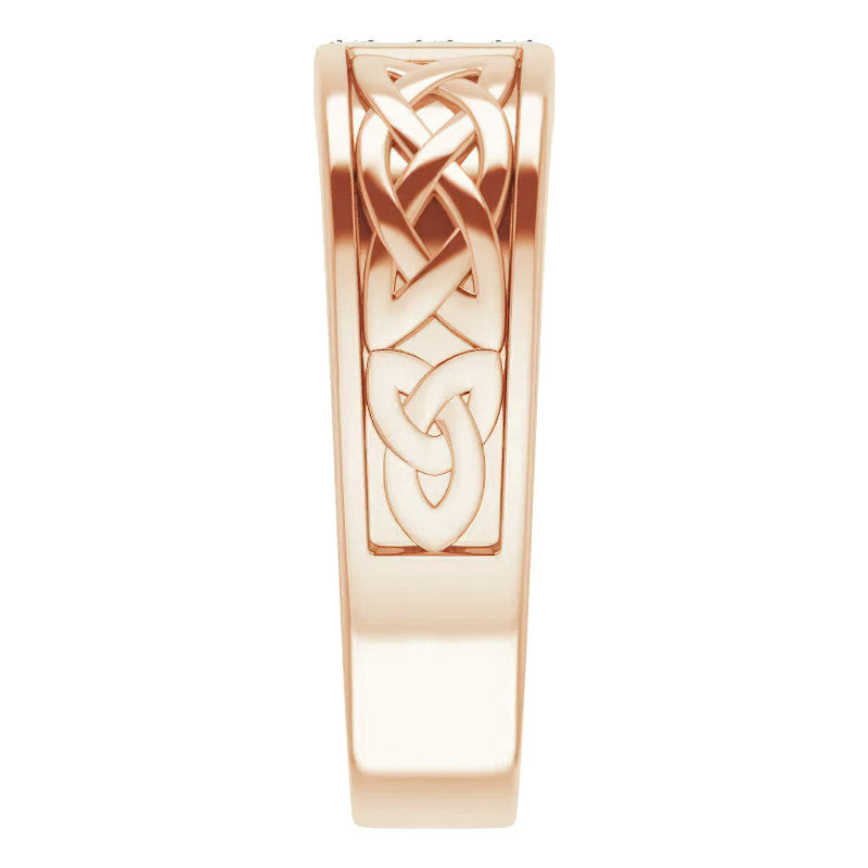 0.09ct Celtic Knot Moissanite Mens Ring