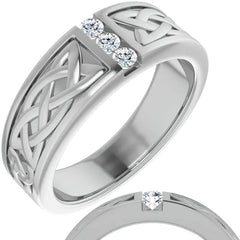 0.09ct Celtic Knot Moissanite Mens Ring