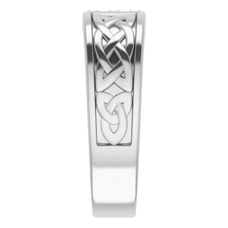 0.09ct Celtic Knot Moissanite Mens Ring