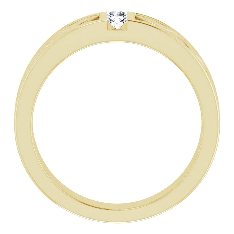 0.09ct Celtic Knot Moissanite Mens Ring