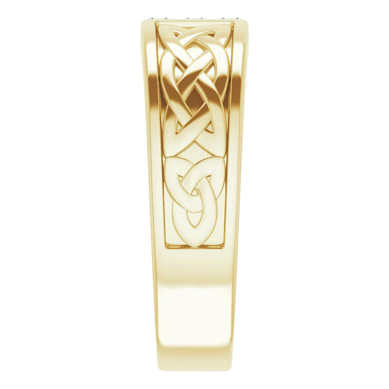 0.09ct Celtic Knot Moissanite Mens Ring