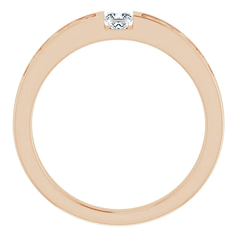 3.5mm/0.27ct Princess Celtic Knot Moissanite Mens Ring
