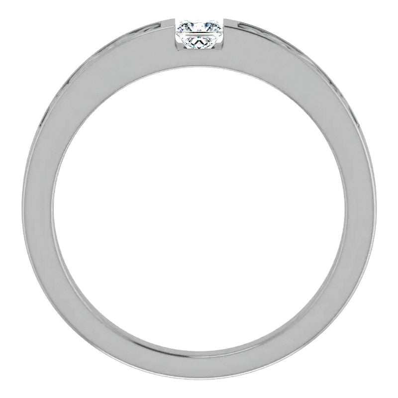 3.5mm/0.27ct Princess Celtic Knot Moissanite Mens Ring