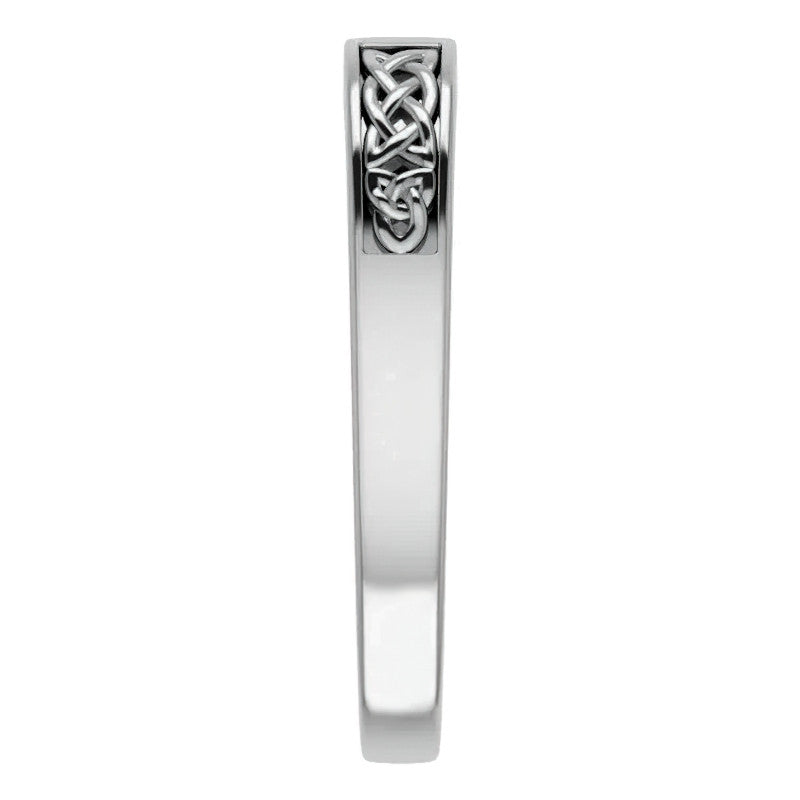 3.5mm/0.27ct Princess Celtic Knot Moissanite Mens Ring