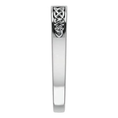 3.5mm/0.27ct Princess Celtic Knot Moissanite Mens Ring