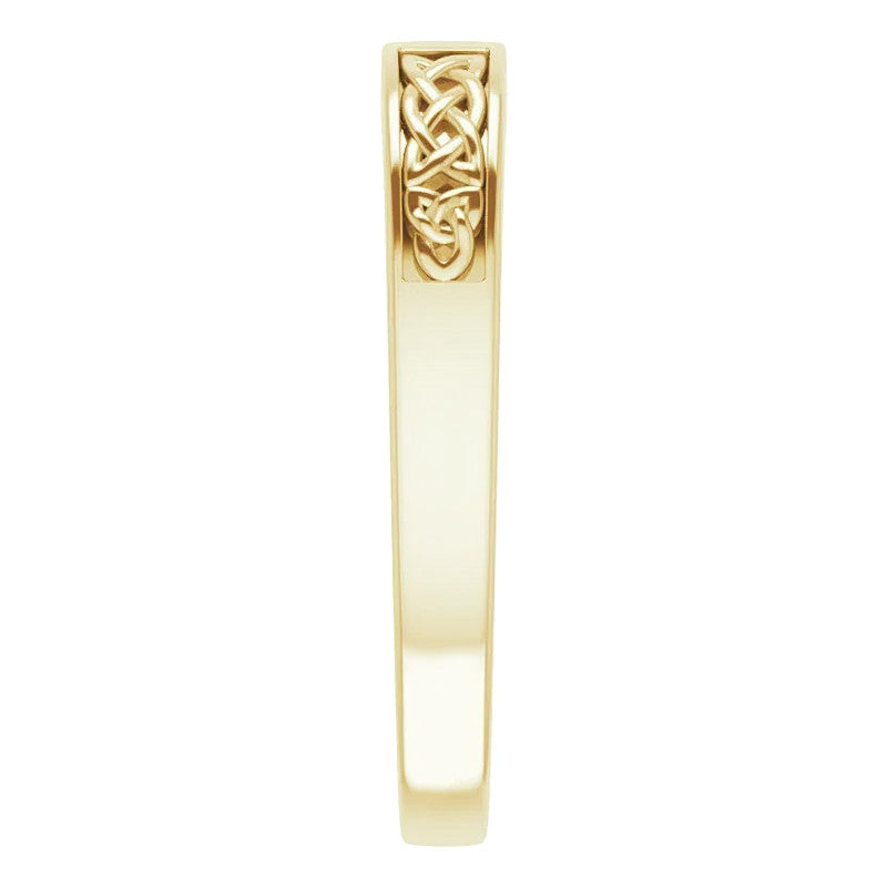 3.5mm/0.27ct Princess Celtic Knot Moissanite Mens Ring