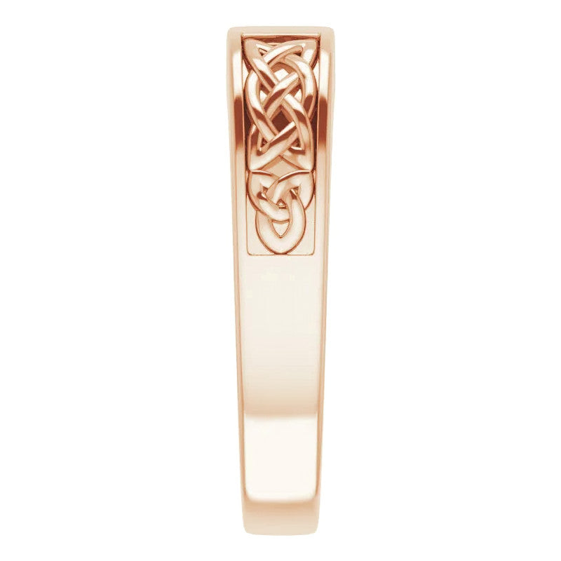 5mm/0.80ct Princess Celtic Knot Moissanite Mens Ring