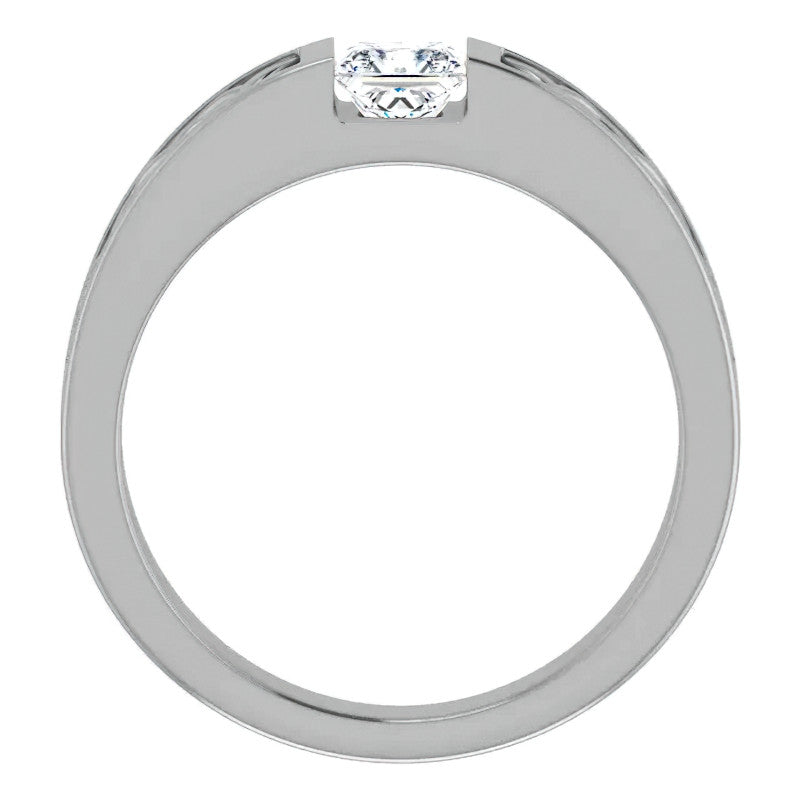 5mm/0.80ct Princess Celtic Knot Moissanite Mens Ring