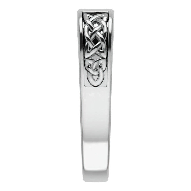 5mm/0.80ct Princess Celtic Knot Moissanite Mens Ring