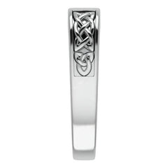 5mm/0.80ct Princess Celtic Knot Moissanite Mens Ring