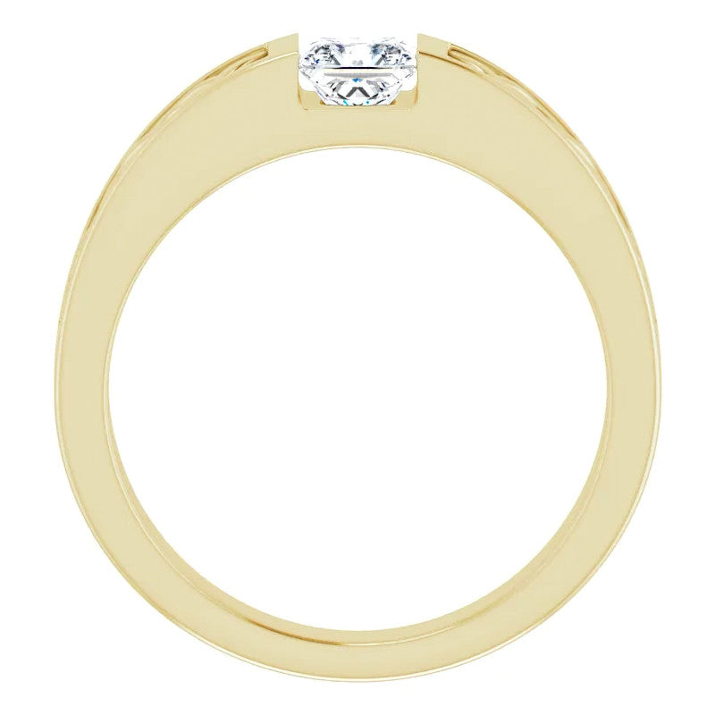 5mm/0.80ct Princess Celtic Knot Moissanite Mens Ring