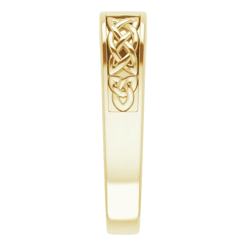 5mm/0.80ct Princess Celtic Knot Moissanite Mens Ring