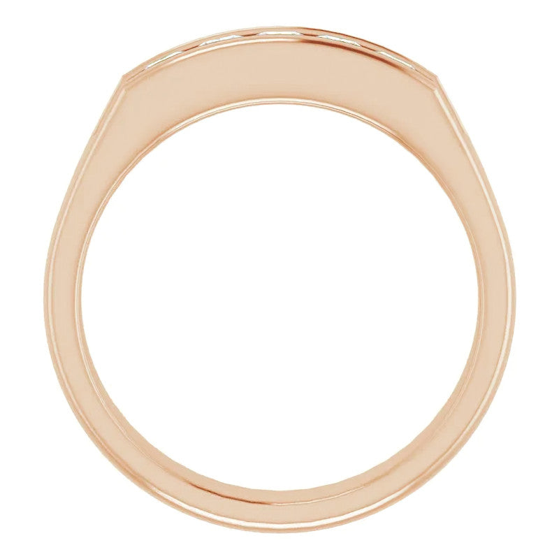 3mm/0.9ct Princess Channel Set Moissanite Mens Band
