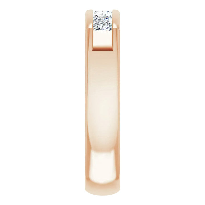 3mm/0.9ct Princess Channel Set Moissanite Mens Band