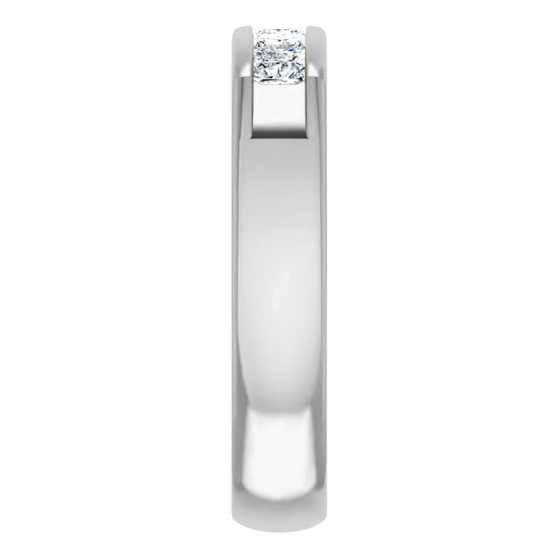 3mm/0.9ct Princess Channel Set Moissanite Mens Band