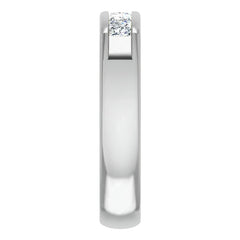 3mm/0.9ct Princess Channel Set Moissanite Mens Band