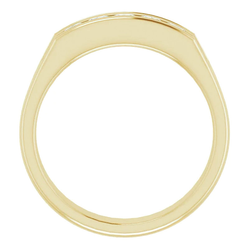 3mm/0.9ct Princess Channel Set Moissanite Mens Band