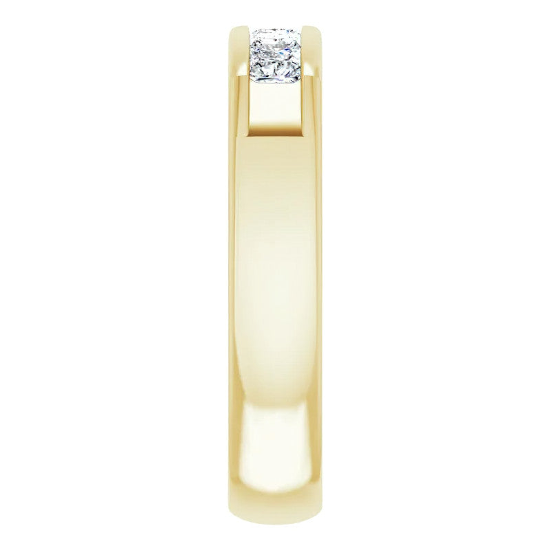 3mm/0.9ct Princess Channel Set Moissanite Mens Band