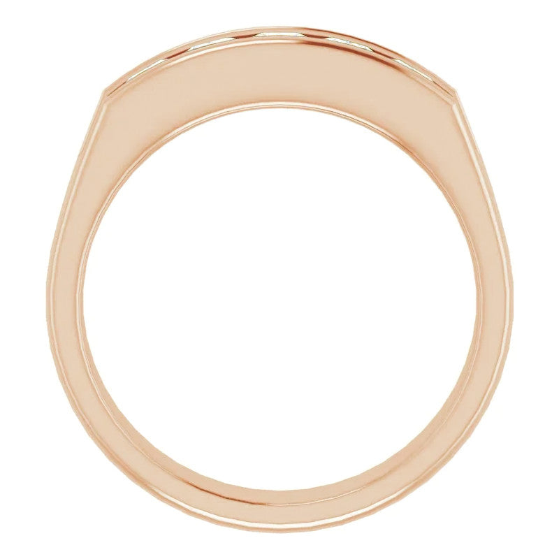 3.5mm/1.35ct Princess Channel Set Moissanite Mens Band