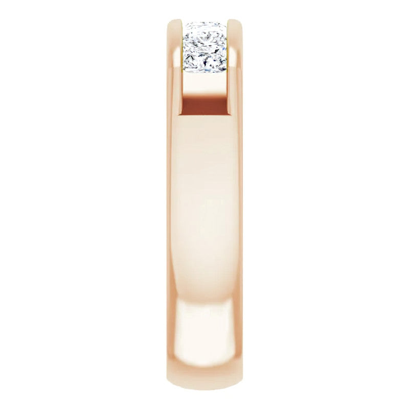 3.5mm/1.35ct Princess Channel Set Moissanite Mens Band