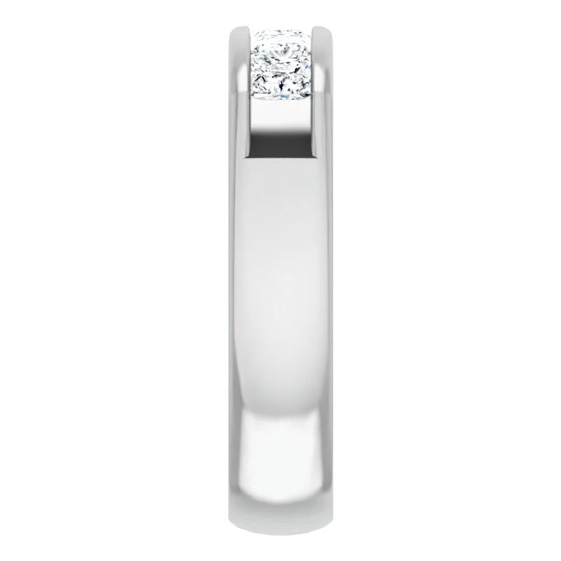 3.5mm/1.35ct Princess Channel Set Moissanite Mens Band