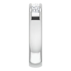 3.5mm/1.35ct Princess Channel Set Moissanite Mens Band