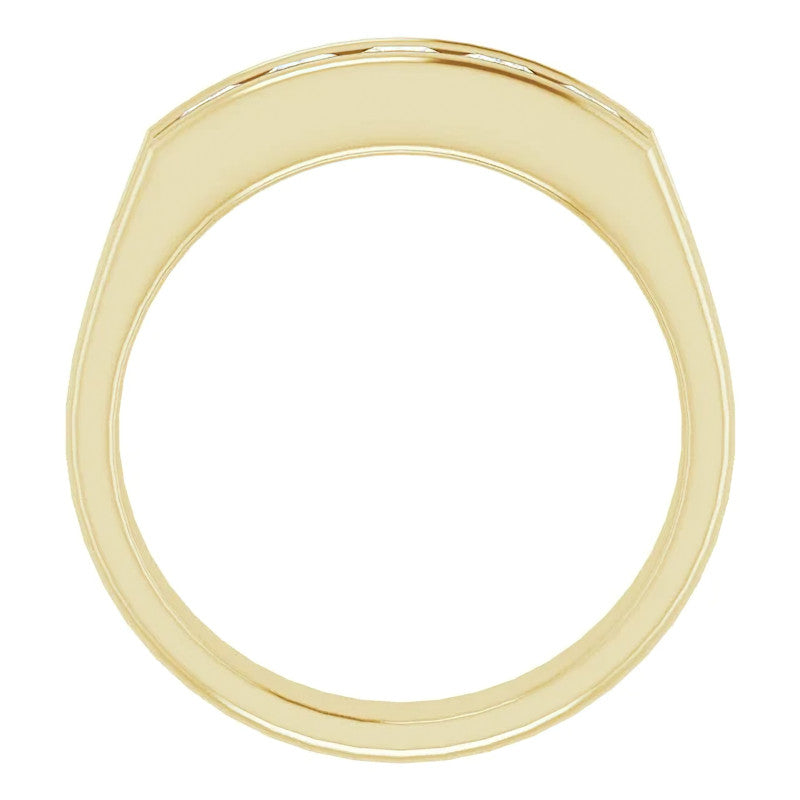 3.5mm/1.35ct Princess Channel Set Moissanite Mens Band