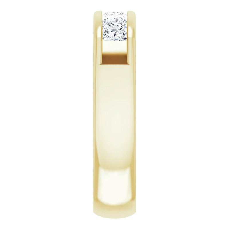 3.5mm/1.35ct Princess Channel Set Moissanite Mens Band