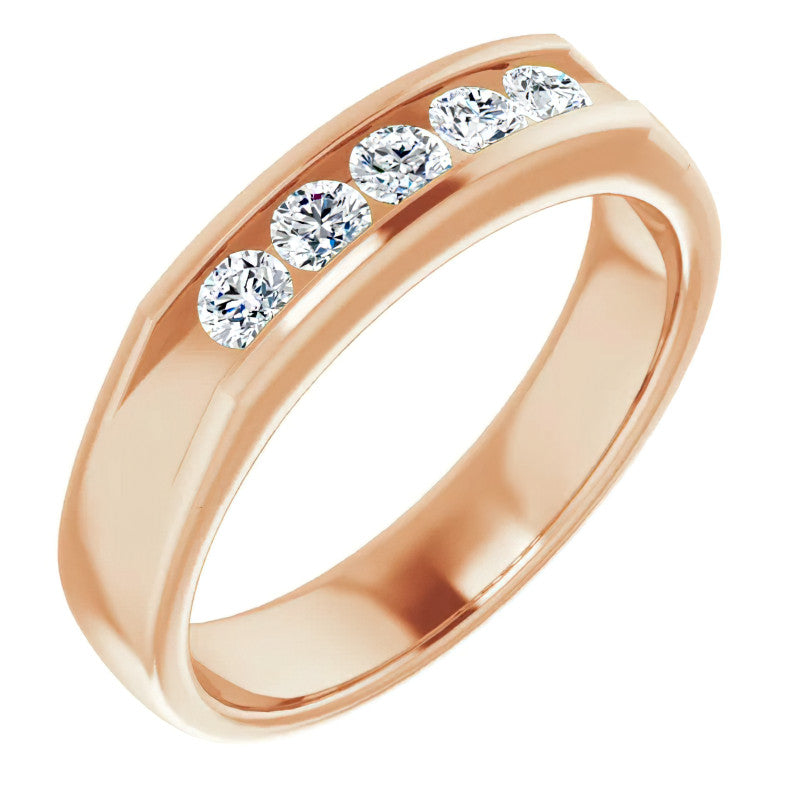 3mm/0.5ct Round Channel Set Moissanite Mens Band