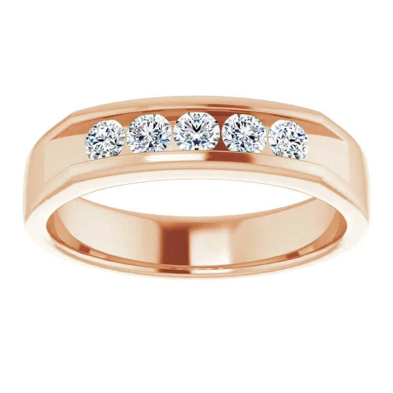 3mm/0.5ct Round Channel Set Moissanite Mens Band