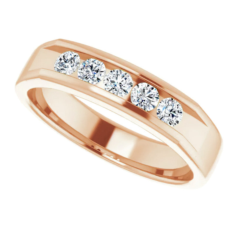 3mm/0.5ct Round Channel Set Moissanite Mens Band