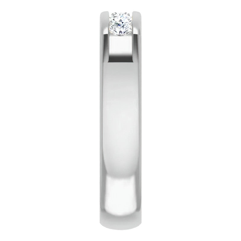 3mm/0.5ct Round Channel Set Moissanite Mens Band