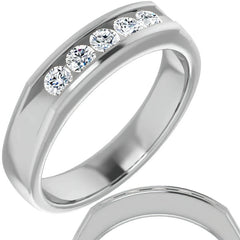 3mm/0.5ct Round Channel Set Moissanite Mens Band