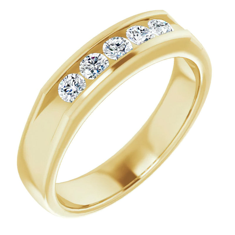 3mm/0.5ct Round Channel Set Moissanite Mens Band