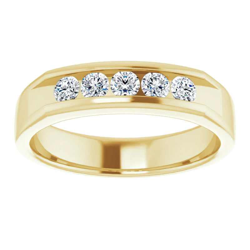 3mm/0.5ct Round Channel Set Moissanite Mens Band
