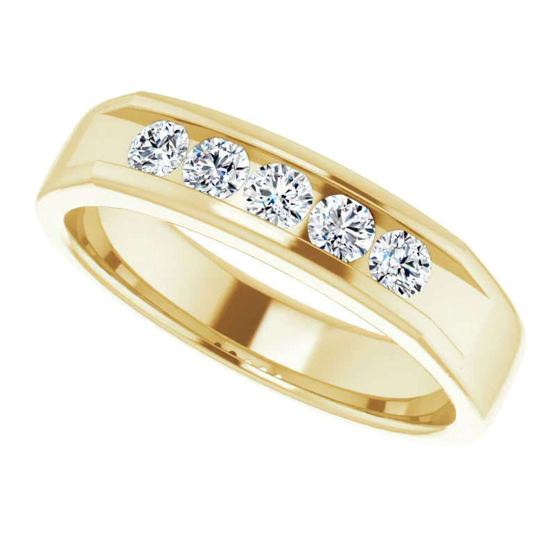 3mm/0.5ct Round Channel Set Moissanite Mens Band