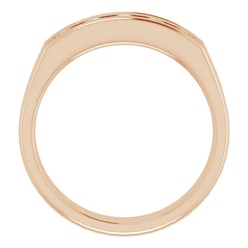 3.5mm/0.75ct Round Channel Set Moissanite Mens Band