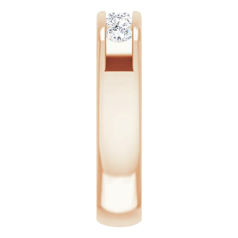 3.5mm/0.75ct Round Channel Set Moissanite Mens Band