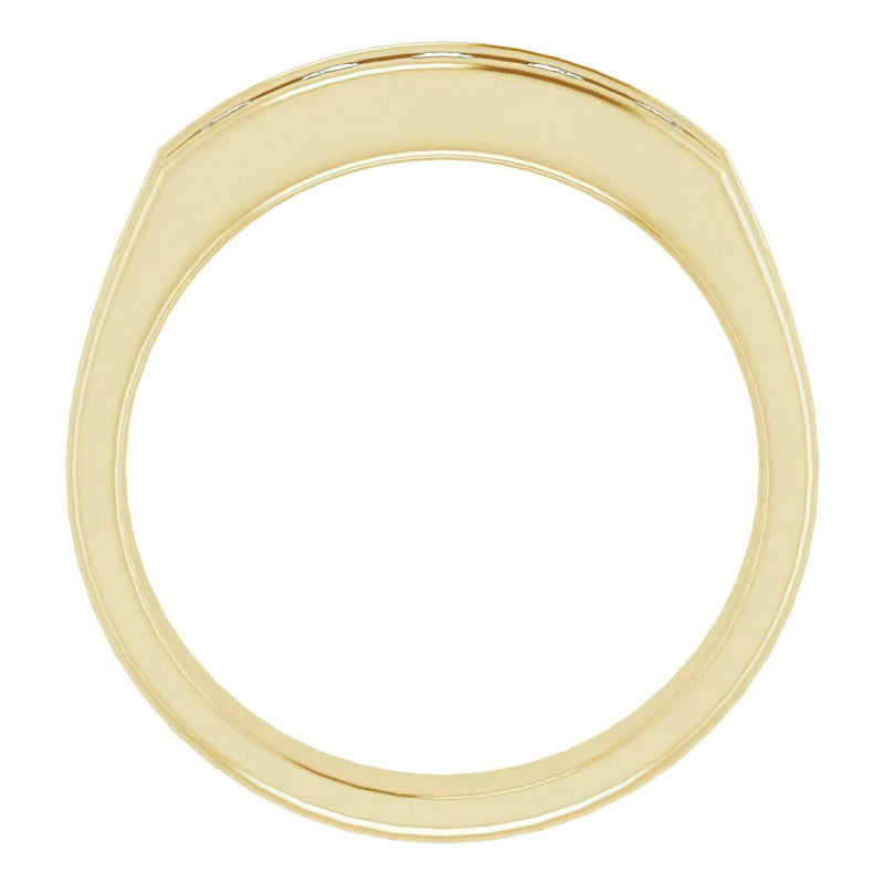 3.5mm/0.75ct Round Channel Set Moissanite Mens Band