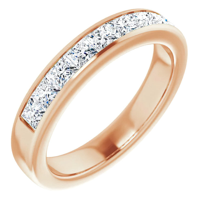 3mm/1.62ct Princess Channel Set Moissanite Mens Band