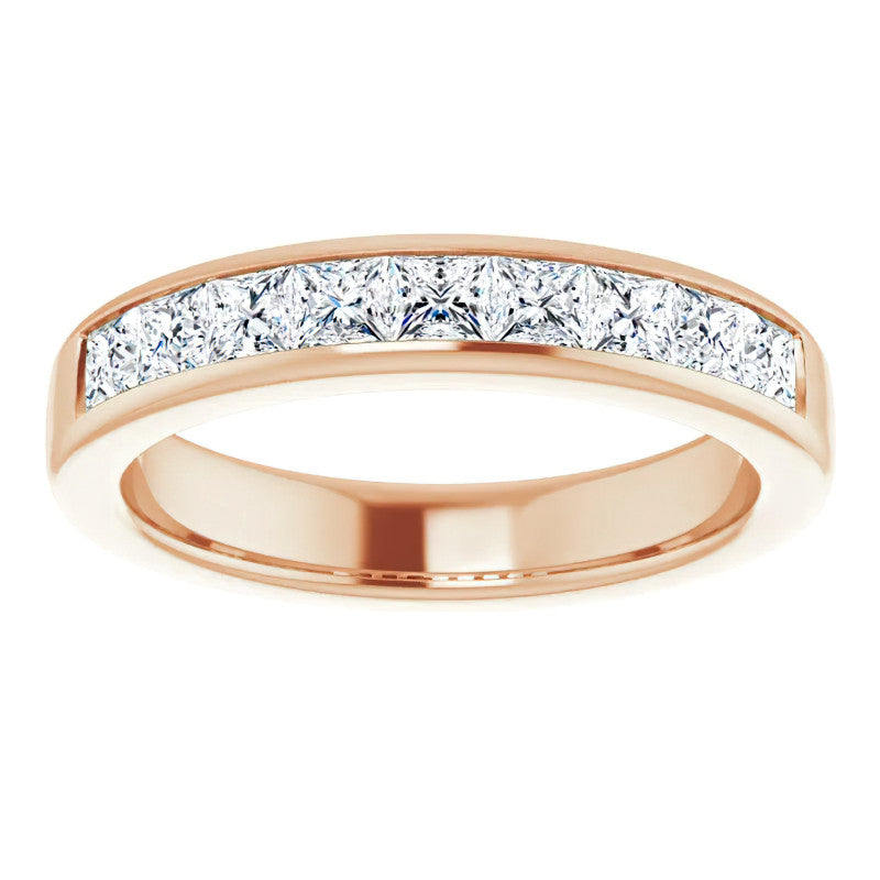 3mm/1.62ct Princess Channel Set Moissanite Mens Band