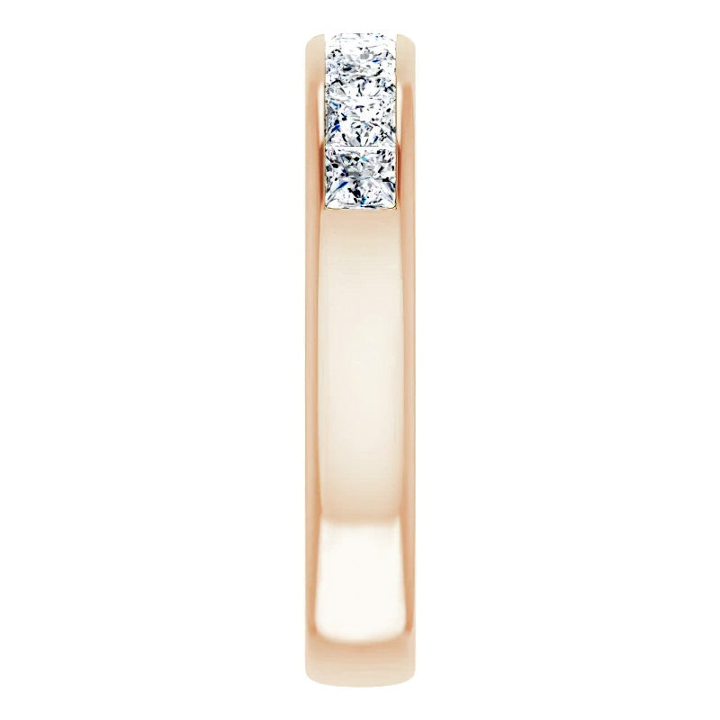 3mm/1.62ct Princess Channel Set Moissanite Mens Band