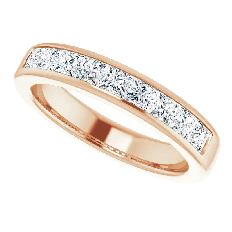 3mm/1.62ct Princess Channel Set Moissanite Mens Band