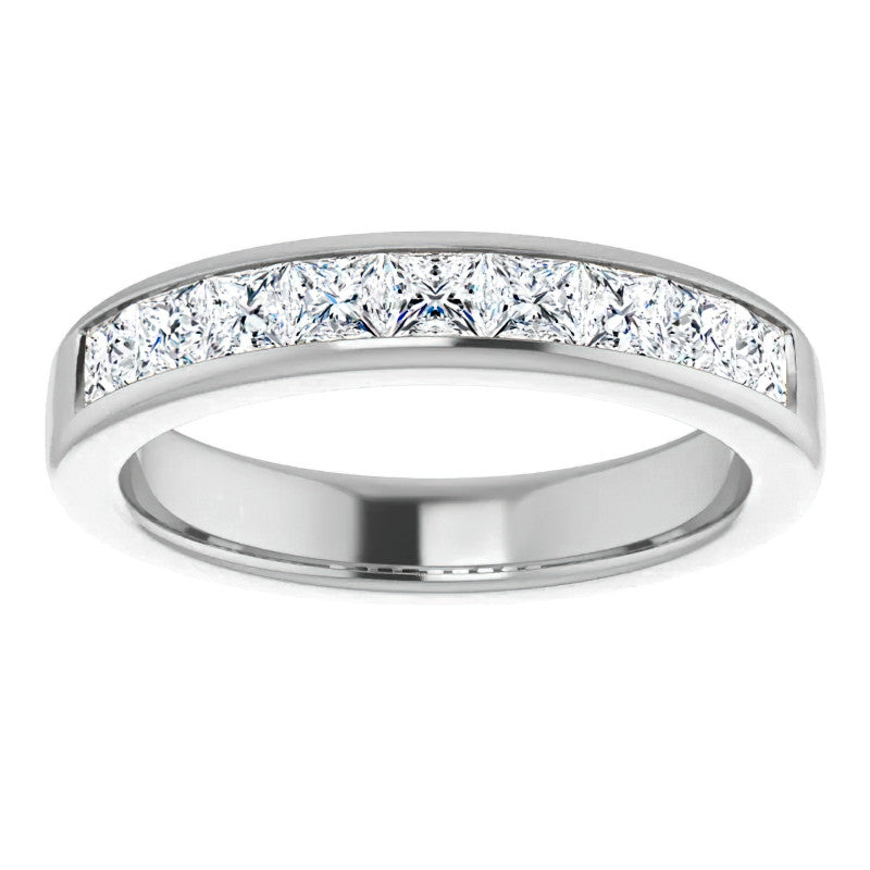 3mm/1.62ct Princess Channel Set Moissanite Mens Band