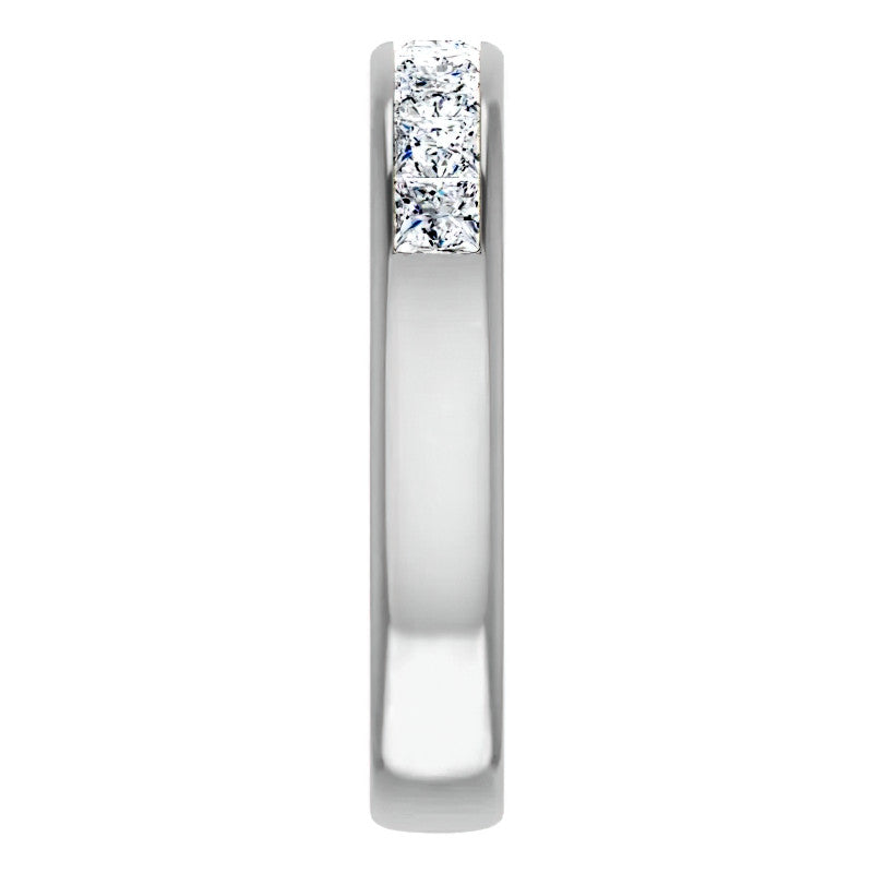 3mm/1.62ct Princess Channel Set Moissanite Mens Band